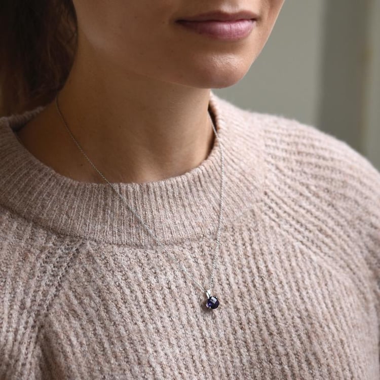 Zlatý náhrdelník s ametystom 51726