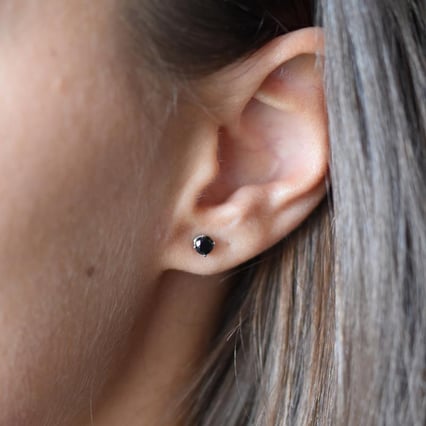 Náušnice s 0.5ct čiernymi diamantmi Ingrid