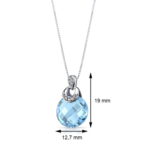 Zlatý prívesek s topásom a diamantmi 29546