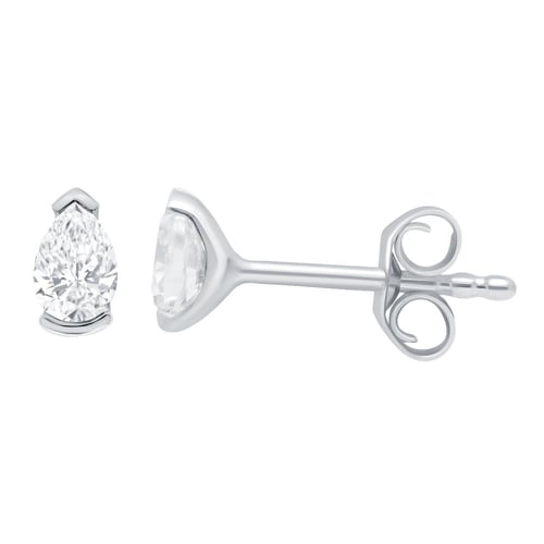 Minimalistické strieborné napichovacie náušnice s pear diamantmi Ronja