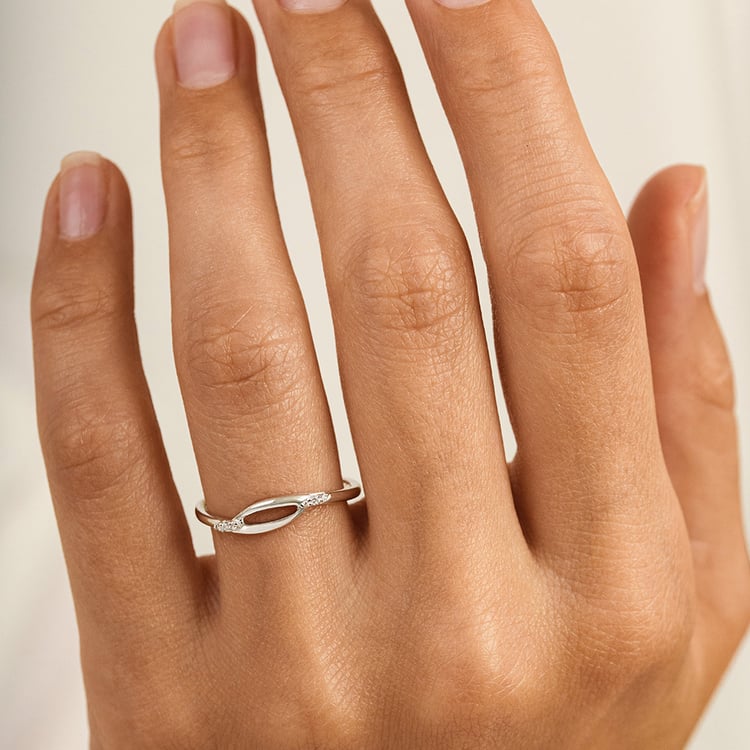 Atypický prsteň zo striebra s lab-grown diamantmi Nils 162994