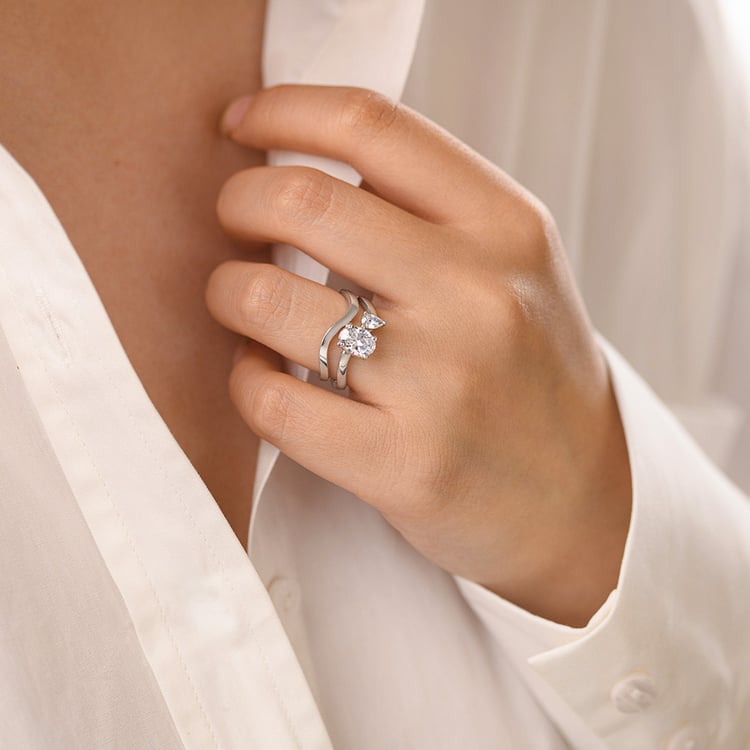 Romantický zásnubný set prsteňov s moissanitmi Eva 156826