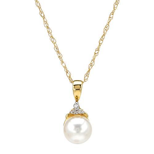 Zlatý prívesok s perlou a diamantmi