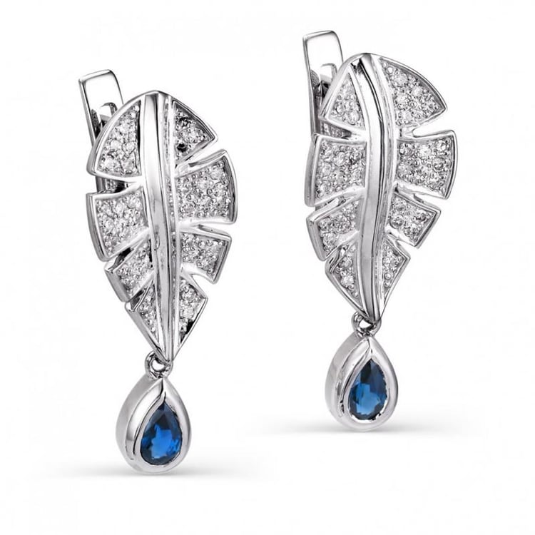 Zafírové náušnice so zirkónmi