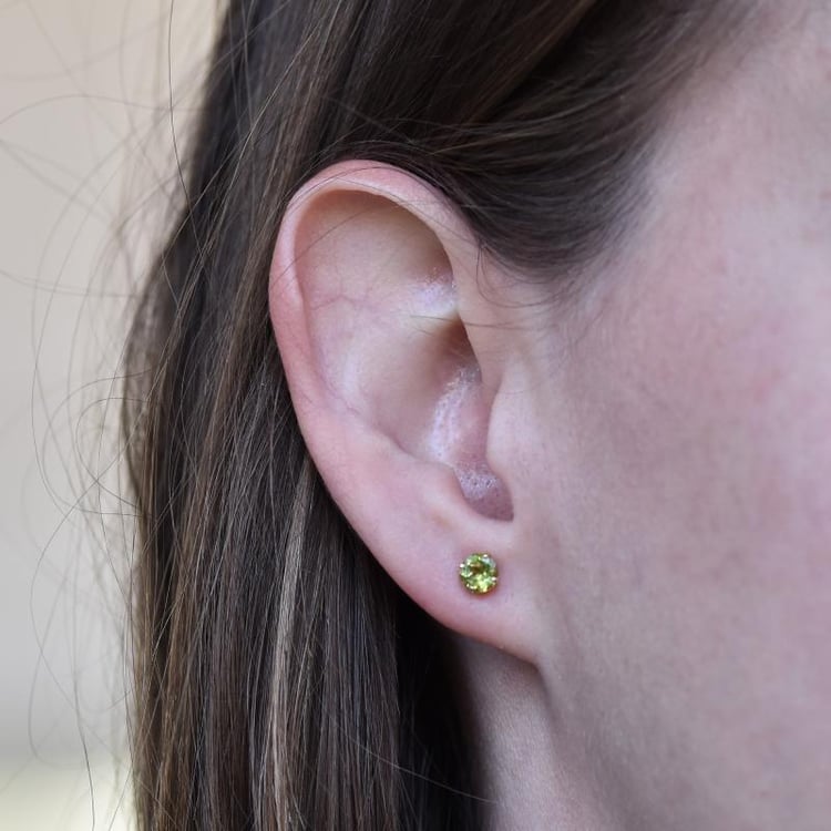 Zlaté náušnice s olivínmi 55362