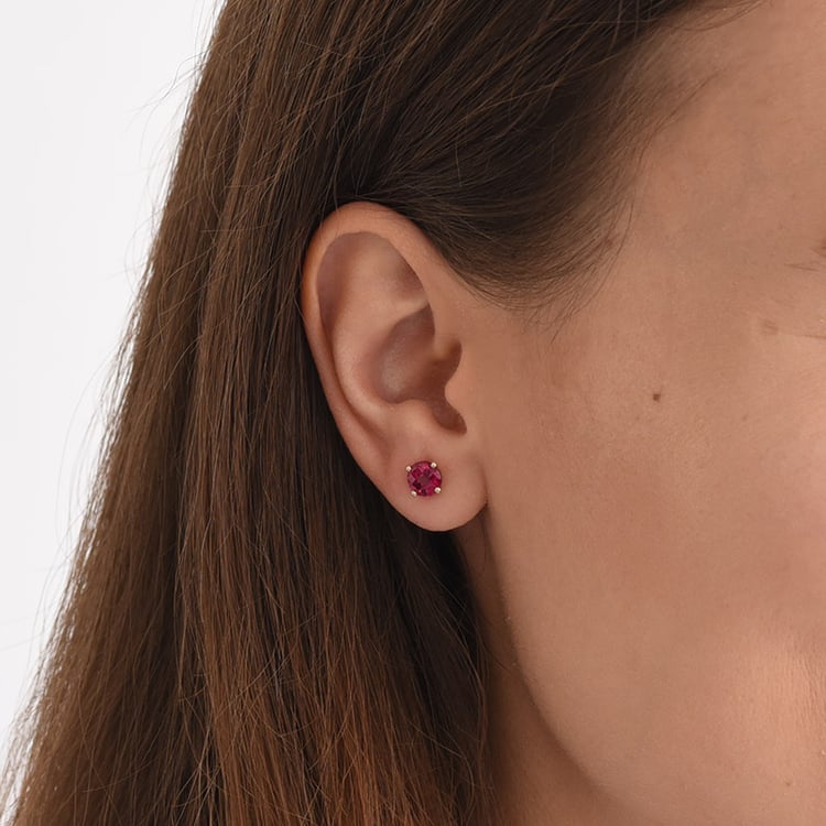 Zlaté náušnice s rubínmi 69148