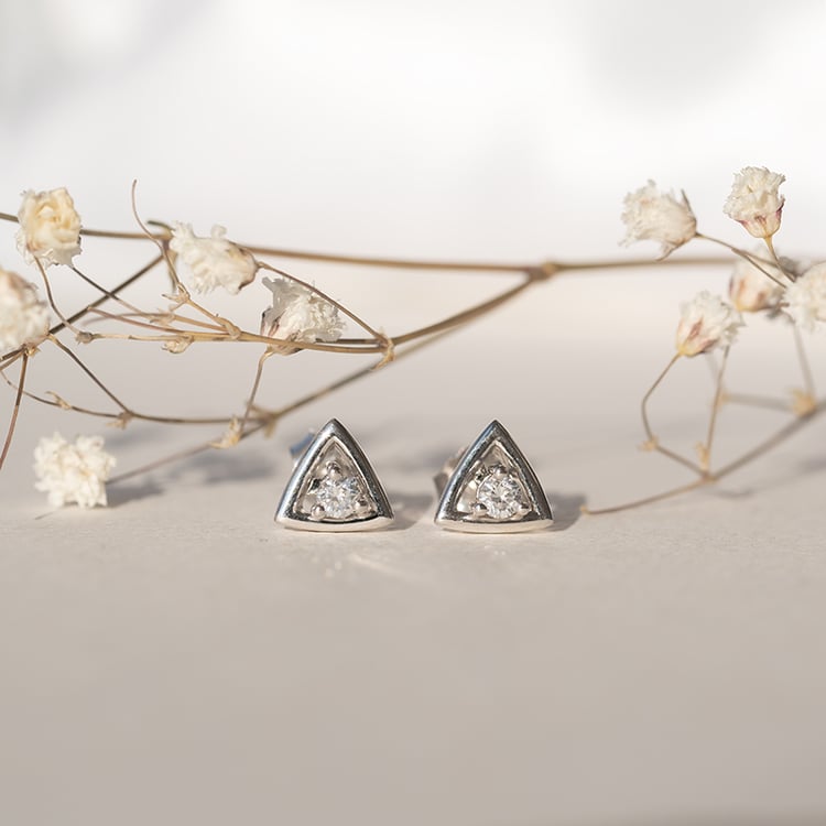 Trojuholníkové náušnice 2v1 s lab-grown diamantmi Lexie 98414