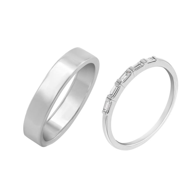 Svadobné prstene eternity diamantový a plochý pánsky 36549