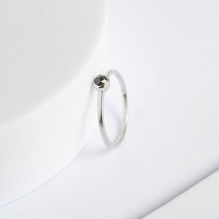 Zlatý prsteň so salt and pepper diamantom Kathleen 142646