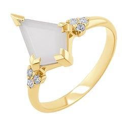 Prsteň s mliečnym mesačným kameňom Floki