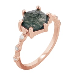 Jedinečný prsteň s machovým achátom Lacy