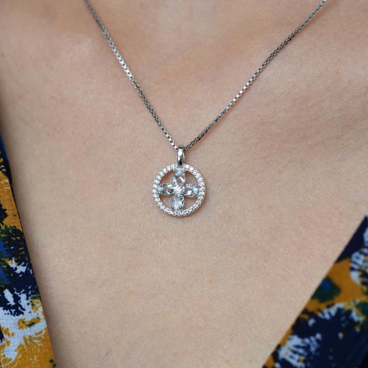 Náhrdelník s akvamarínmi 21401