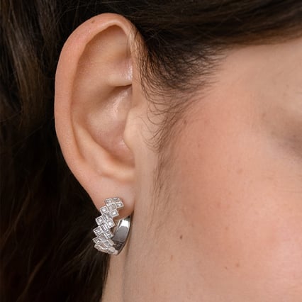 Strieborné kruhové náušnice s lab-grown diamantmi Helle