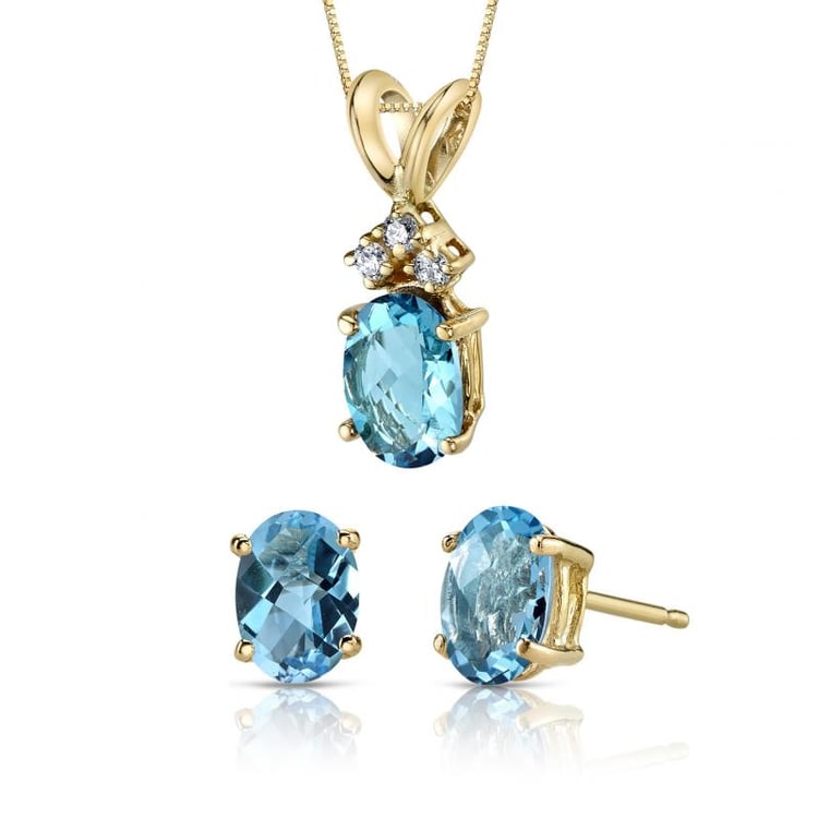 Kolekcia zlatých šperkov s oválnymi topásmi Krothyia 20686