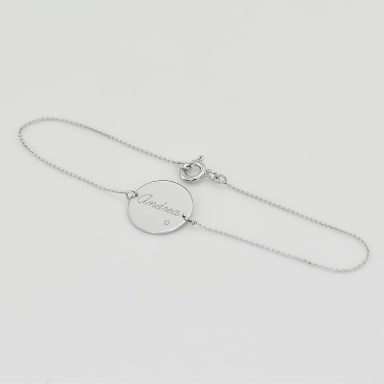 Zlatý náramok s diamantom a gravírovaním podľa vašej voľby Okira 115180