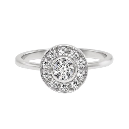 Lab-grown diamanty v halo zásnubnom prsteni Aiva