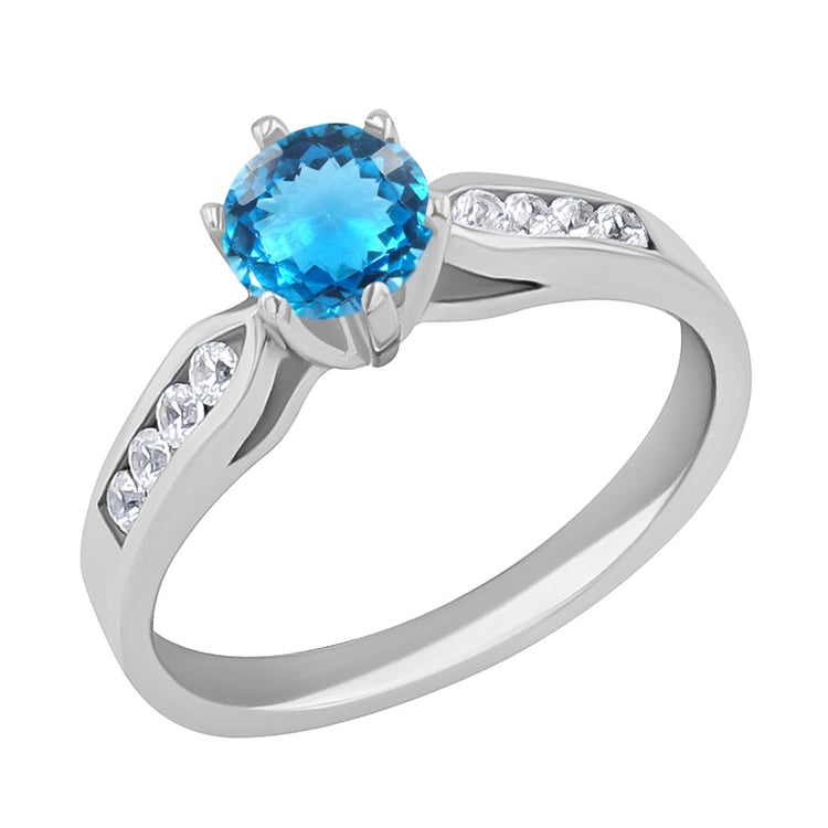 Zásnubný prsteň s topásom a diamantmi Cletia