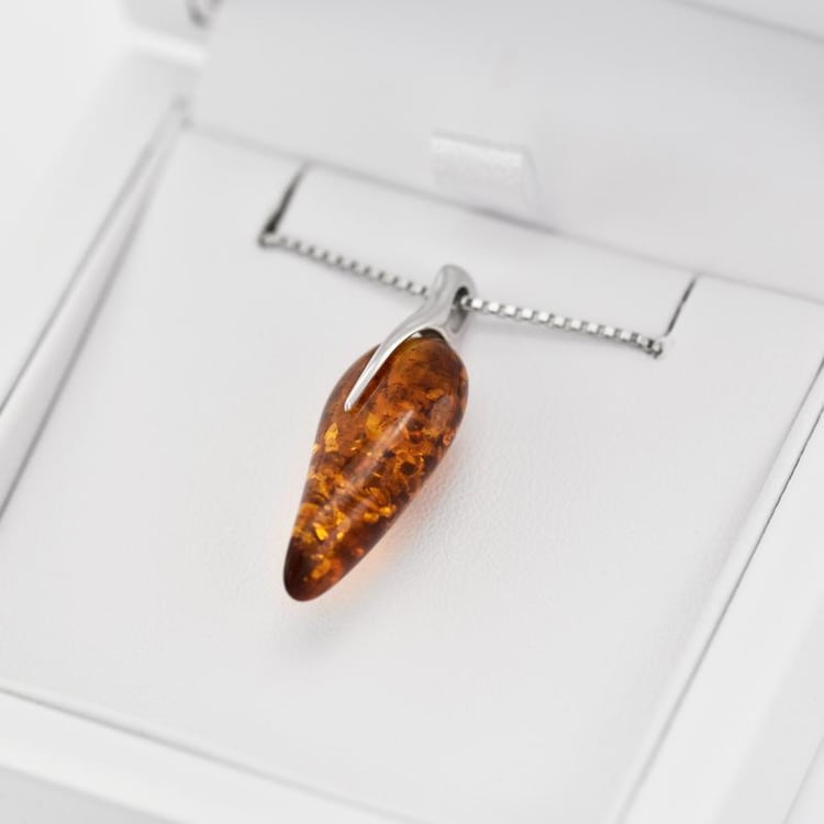 Jantarový stříbrný náhrdelník 20053