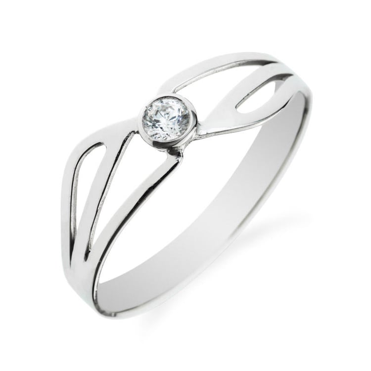 Zlatý zásnubný prsteň s diamantom