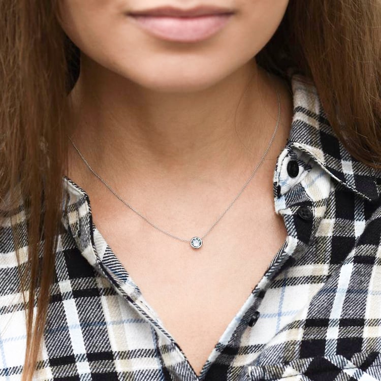 Bezel náhrdelník s akvamarínom Hadley 111598