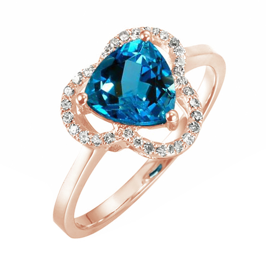 Zlatý prsteň s topásom a diamantmi Zanea 104819