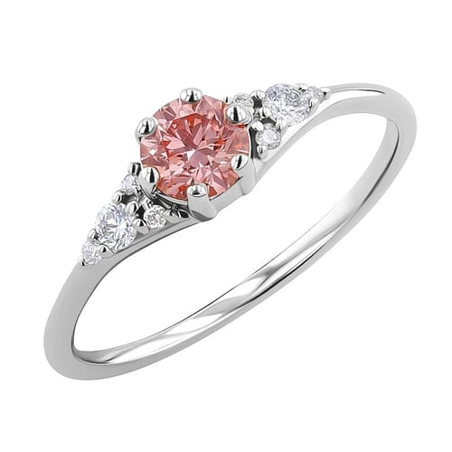 Zásnubný prsteň s certifikovaným fancy pink lab-grown diamantom Diana