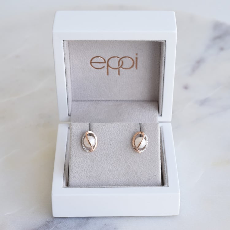 perlové náušnice s diamantmi zo zlata 86930