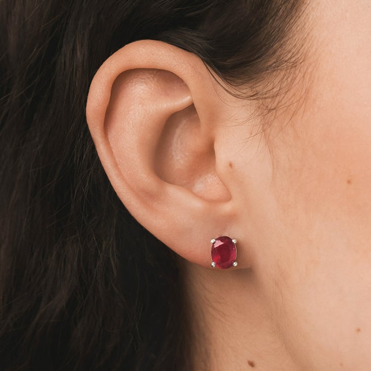 Rubínové náušnice z 18k zlata Nasia 154091