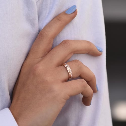 Zlatý eternity prsteň s lab-grown diamantmi Taniel