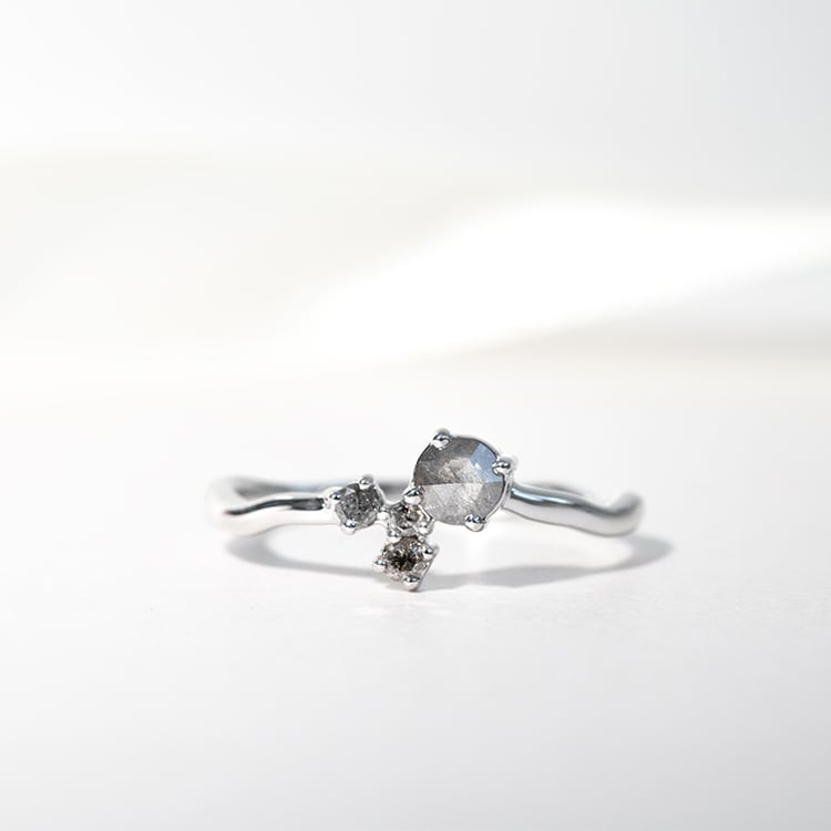 Cluster prsteň so salt and pepper diamantmi Roche 127765