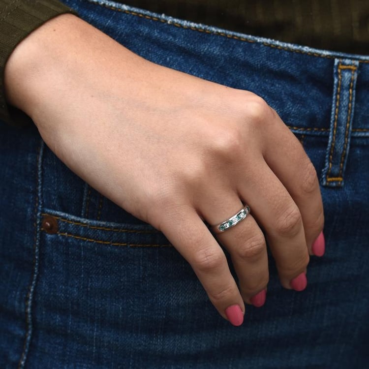 Platinový prsteň plný smaragdov a diamantov Sorcha 49760