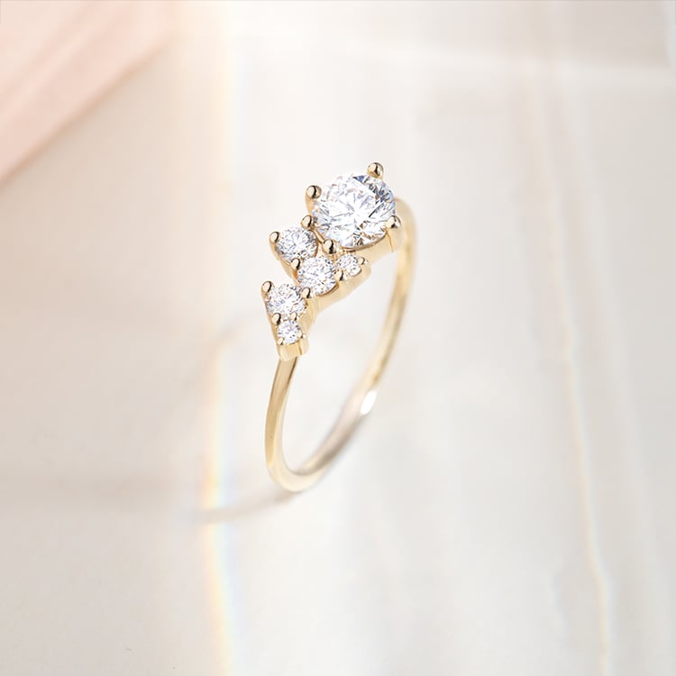 Cluster prsteň s lab-grown diamantmi Sava 152009