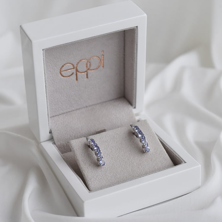 Fialové náušnice 92191