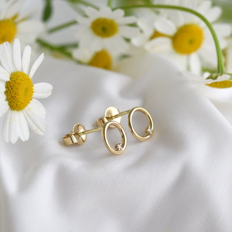 Zlaté karma náušnice s diamantom 82274