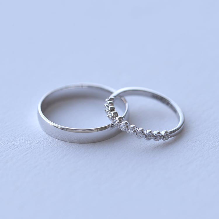 Dámsky diamantový vintage prsteň a pánsky komfortný prsteň 61362