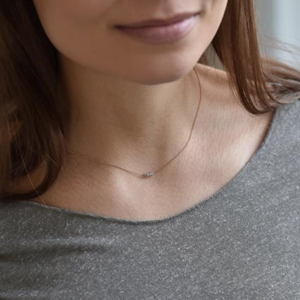 Zlatý choker s diamantovými korálkami Serah