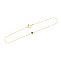 Zlatý minimalistický náramok so zeleným diamantom Lepio