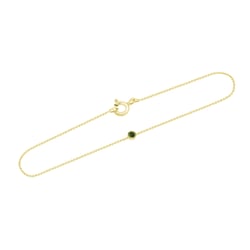 Zlatý minimalistický náramok so zeleným diamantom Lepio