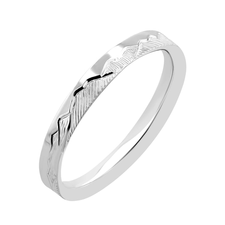 Platinové svadobné obrúčky s ručnou rytinou hôr Jannick 141646