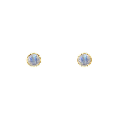Minimalistické bezel náušnice s mesačnými kameňmi Viosa