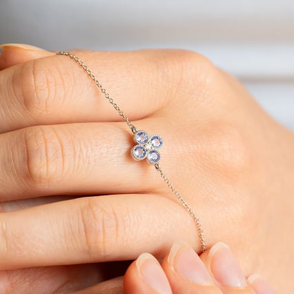 Tanzanitový náramok s diamantom Reith