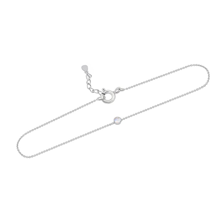 Strieborný minimalistický náramok s mesačným kameňom Lepio 104973