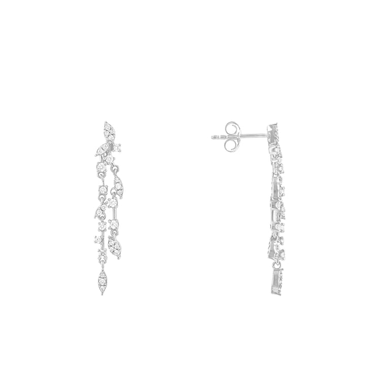 Visiace diamantové náušnice z bieleho zlata 85412