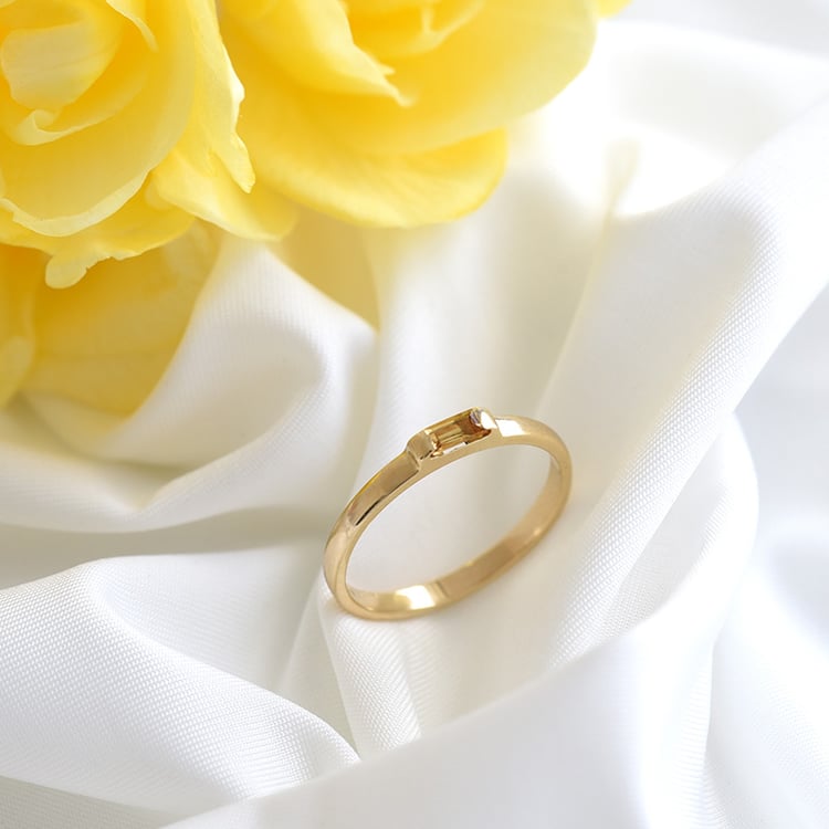 prsteň s citrínom zo zlata 82382