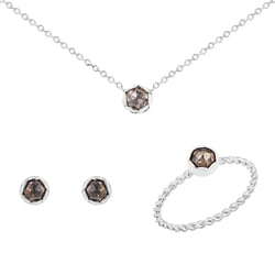 Vintage set šperkov so salt and pepper diamantmi Kirk