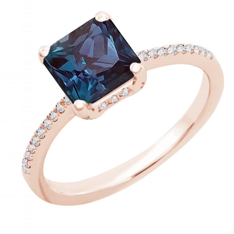 Prsteň s lab-grown alexandritom a diamantmi Kip 146411