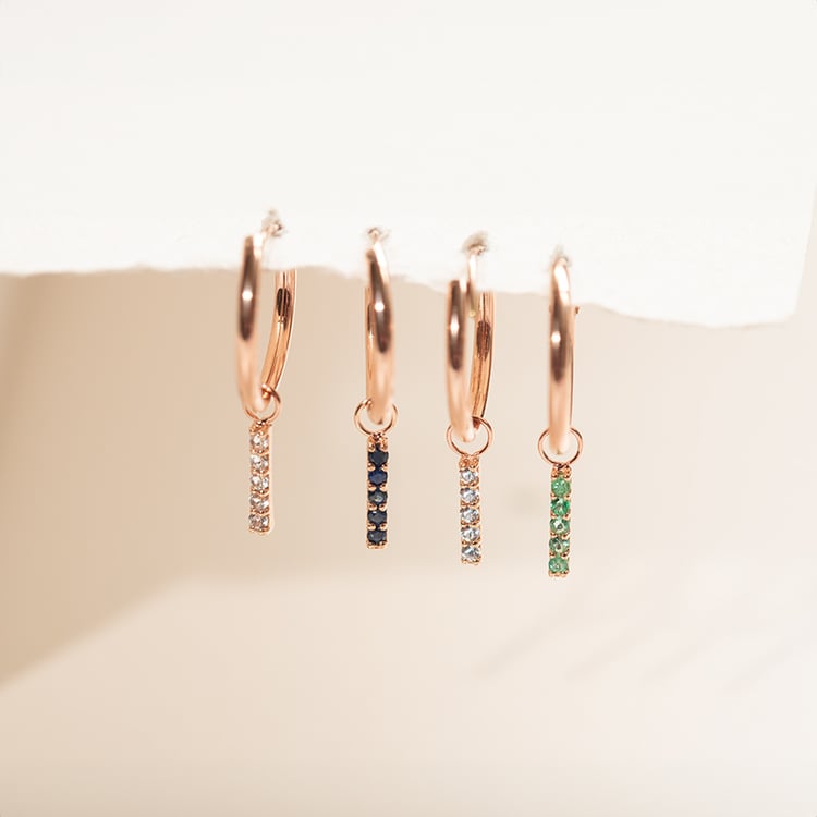 Zlaté visiace náušnice so smaragdmi Christy 138269