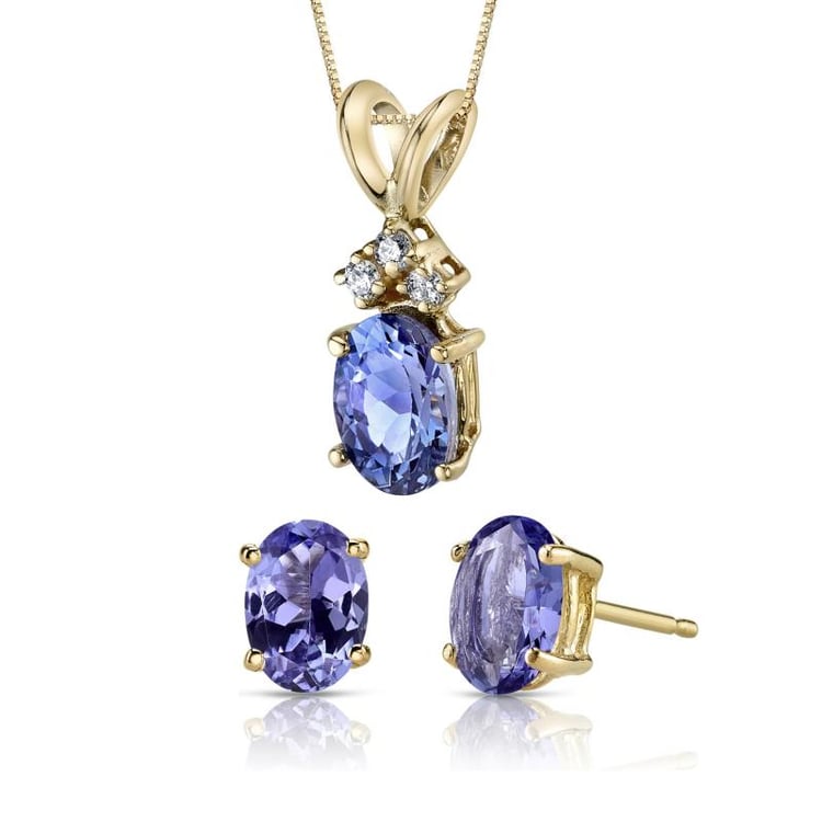 Zlatá kolekcia s oválnymi tanzanitmi Klecises