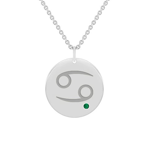 Zlatý prívesok so znamením a smaragdom Rak 59976