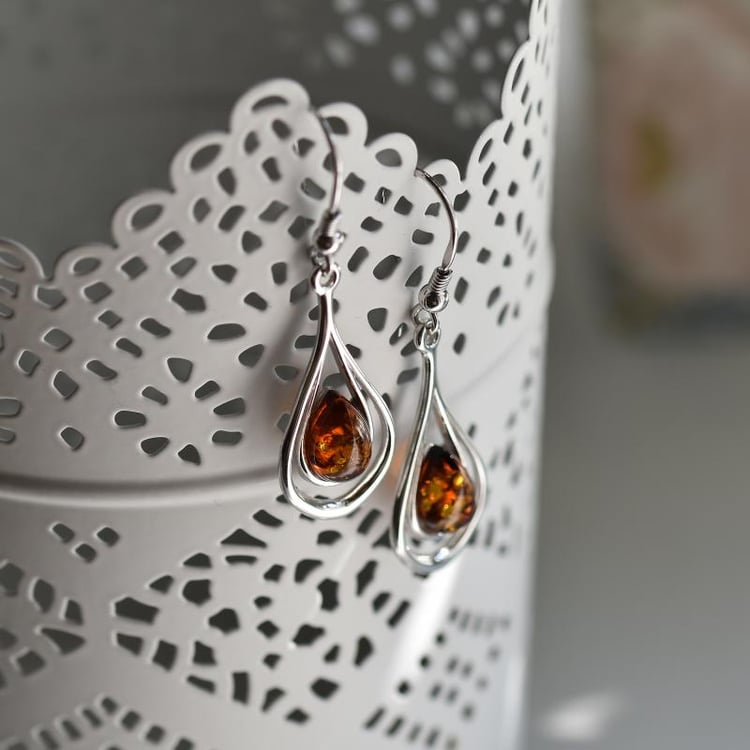 Náušnice s jantármi 31935